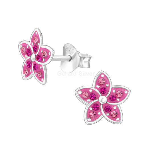 PENDIENTES FLOR ROSA